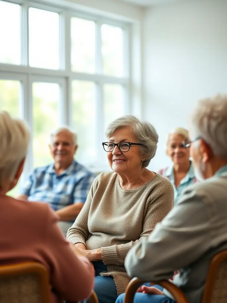 A senior citizen attending a French conversation group at ASSOCIAT BIBLIOTHEQUE SAINT YRIEIX, practicing their language skills in a friendly environment.